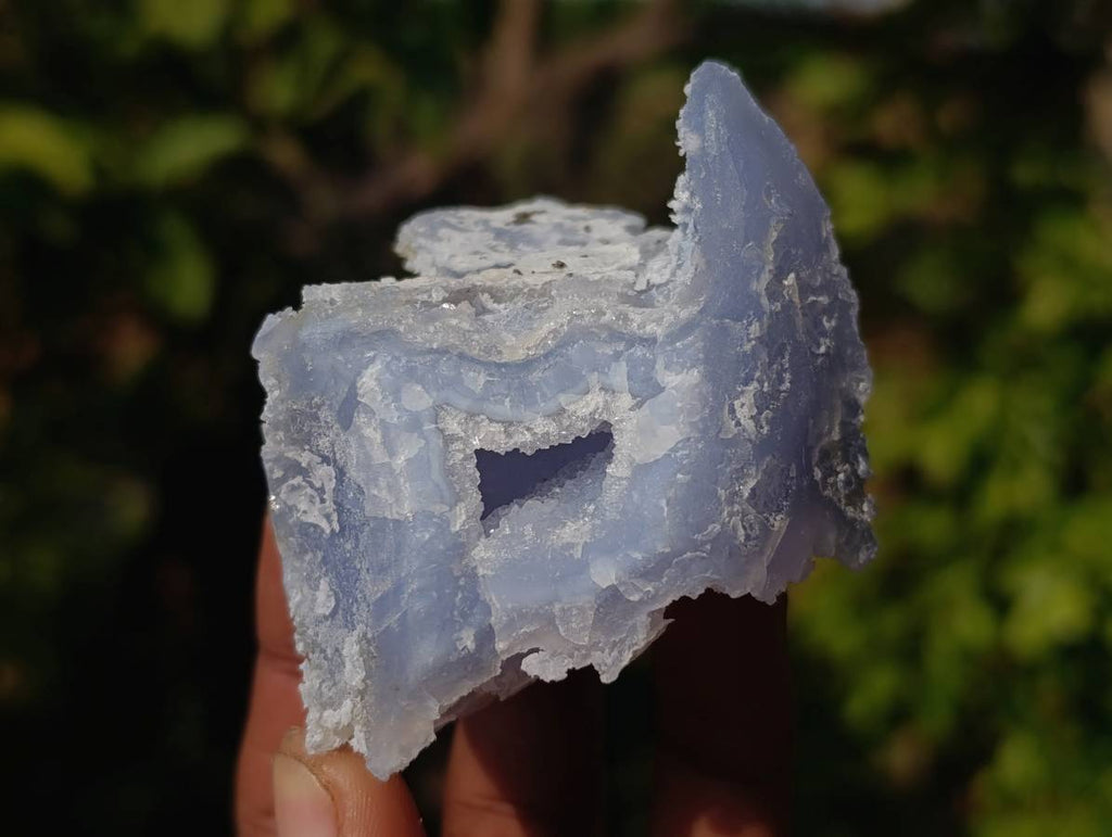 Natural Etched Blue Chalcedony Geodes x 12 From Nsanje, Malawi - Toprock Gemstones and Minerals 