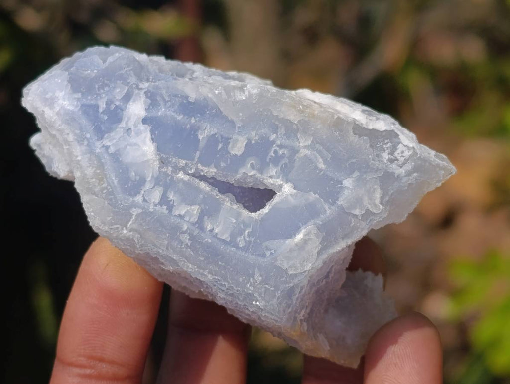 Natural Etched Blue Chalcedony Geodes x 12 From Nsanje, Malawi - Toprock Gemstones and Minerals 