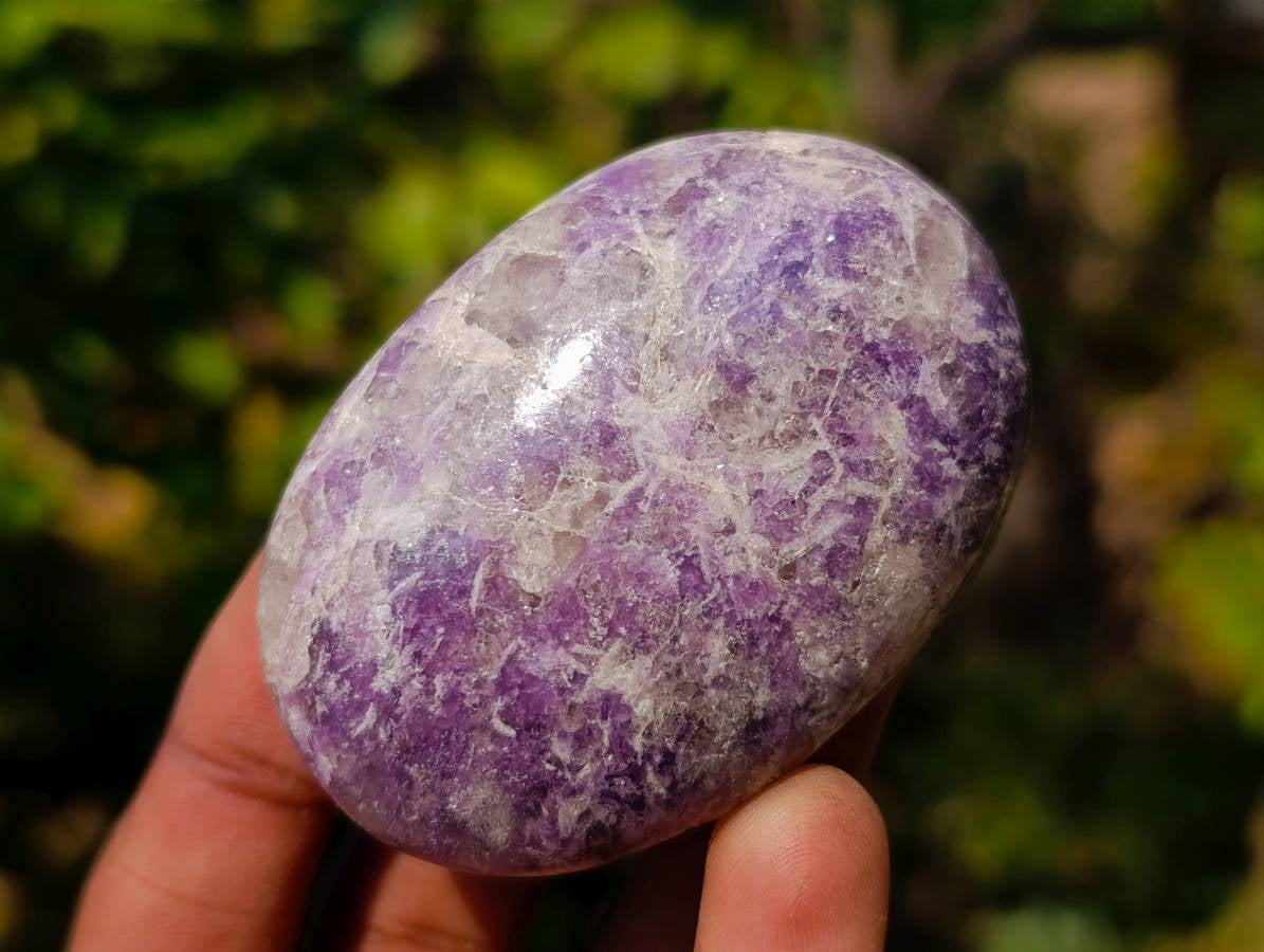 Polished Lepidolite With Pink Rubellite Palm Stones x 12 From Ambatondrazaka, Madagascar - Toprock Gemstones and Minerals 