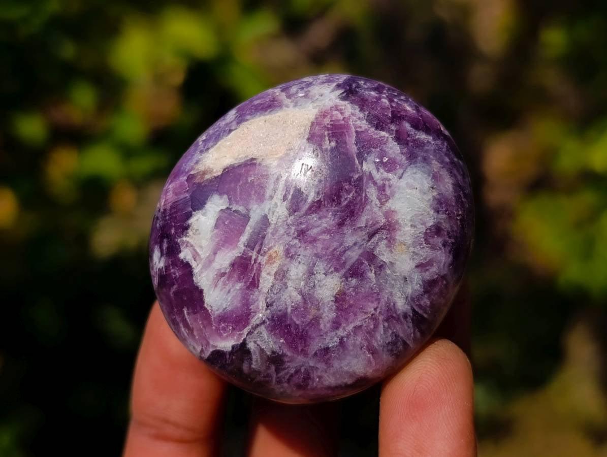 Polished Lepidolite With Pink Rubellite Palm Stones x 12 From Ambatondrazaka, Madagascar - Toprock Gemstones and Minerals 