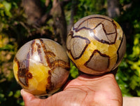 Polished Septerye Spheres x 2 From Mahajanga, Madagascar - Toprock Gemstones and Minerals 