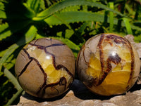 Polished Septerye Spheres x 2 From Mahajanga, Madagascar - Toprock Gemstones and Minerals 