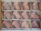 Polished Gemmy Rose Quartz Mushrooms x 12 From Madagascar - Toprock Gemstones and Minerals 