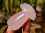 Polished Gemmy Rose Quartz Mushrooms x 12 From Madagascar - Toprock Gemstones and Minerals 