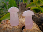 Polished Gemmy Rose Quartz Mushrooms x 12 From Madagascar - Toprock Gemstones and Minerals 