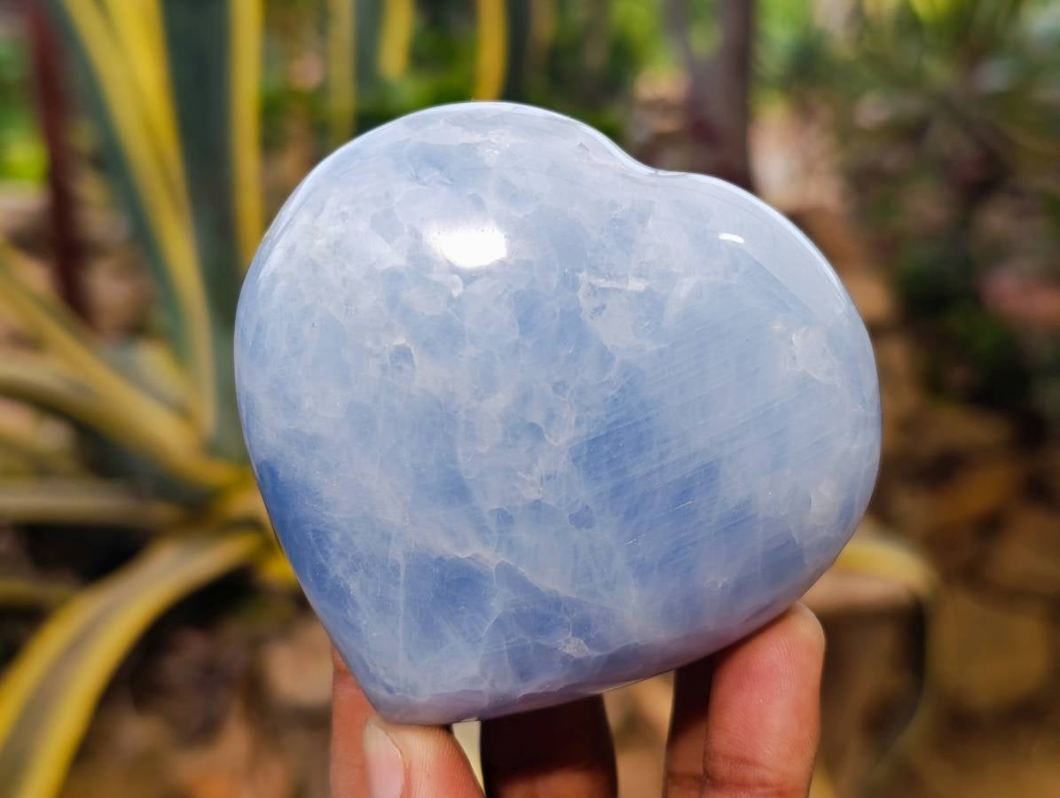 Polished Blue Calcite Hearts And Eggs x 6 From Madagascar - Toprock Gemstones and Minerals 