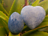 Polished Mix Blue Calcite Hearts and Eggs x 6 From Madagascar