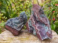 Natural Ball Malachite and Drusy Quartz On Dolomite Matrix Specimens x 2 From Kambove, Congo