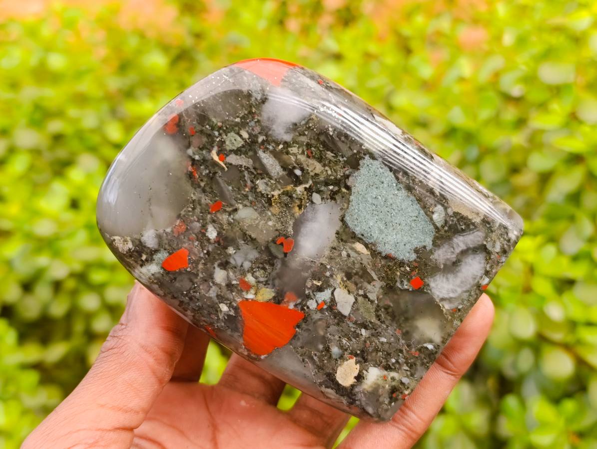 Polished Bloodstone Standing Free Forms x 3 From Swaziland - Toprock Gemstones and Minerals 