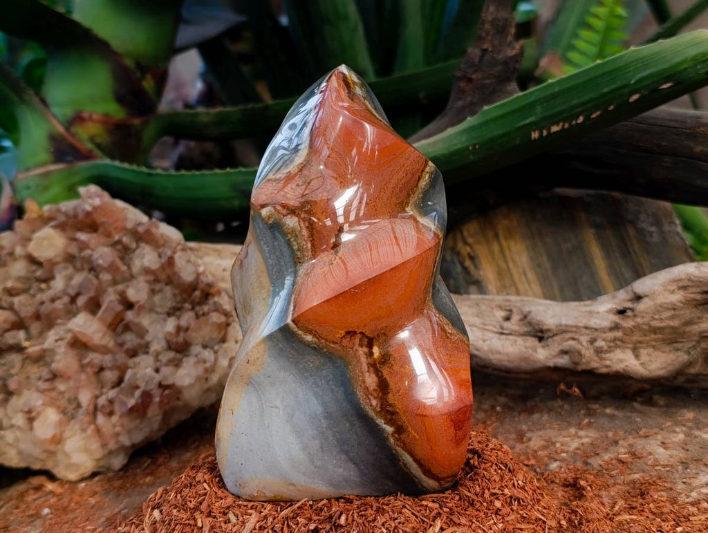 Polished Polychrome Jasper Flame x 1 From NW Coast, Madagascar - Toprock Gemstones and Minerals 