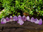 Polished Smokey Window Amethyst Quartz Crystals x 12 From Akansobe, Madagascar - Toprock Gemstones and Minerals 
