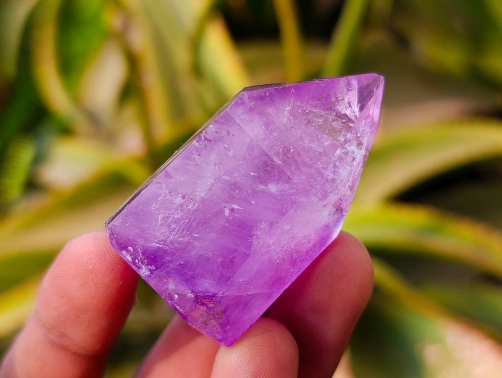 Polished Smokey Window Amethyst Quartz Crystals x 12 From Akansobe, Madagascar - Toprock Gemstones and Minerals 