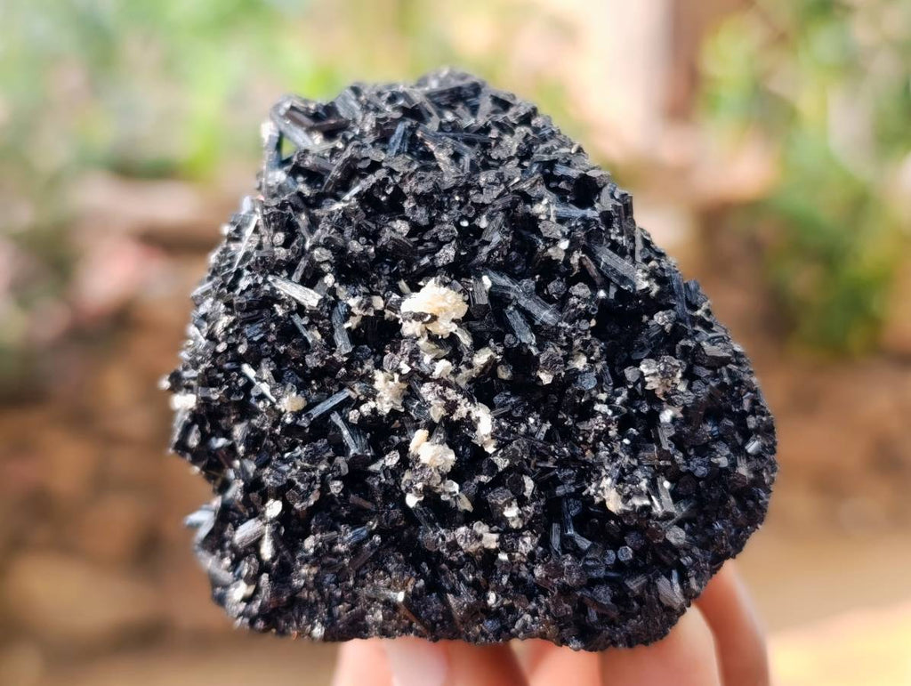 Natural Schorl Black Tourmaline with Orthoclase x 6 From Erongo, Namibia - Toprock Gemstones and Minerals 