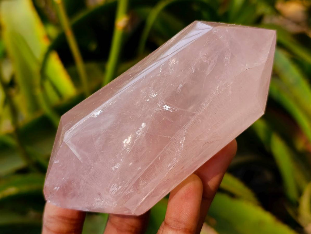Polished Rose Quartz Double Terminated Points x 3 From Madagascar - Toprock Gemstones and Minerals 