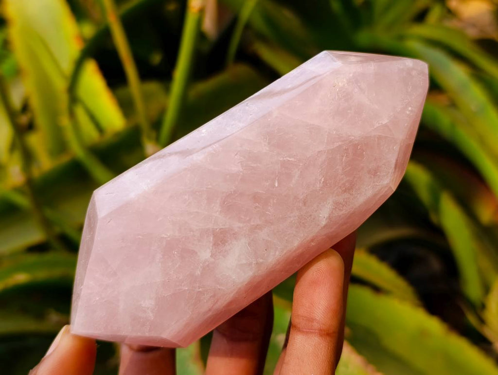 Polished Rose Quartz Double Terminated Points x 3 From Madagascar - Toprock Gemstones and Minerals 