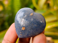 Polished Lazulite Hearts x 35 From Madagascar