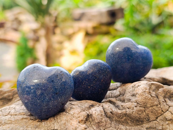 Polished Lazulite Hearts x 35 From Madagascar