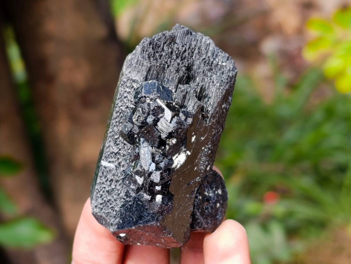 Natural Schorl Black Tourmaline with Hyalite Opal x 6 From Erongo, Namibia - Toprock Gemstones and Minerals 