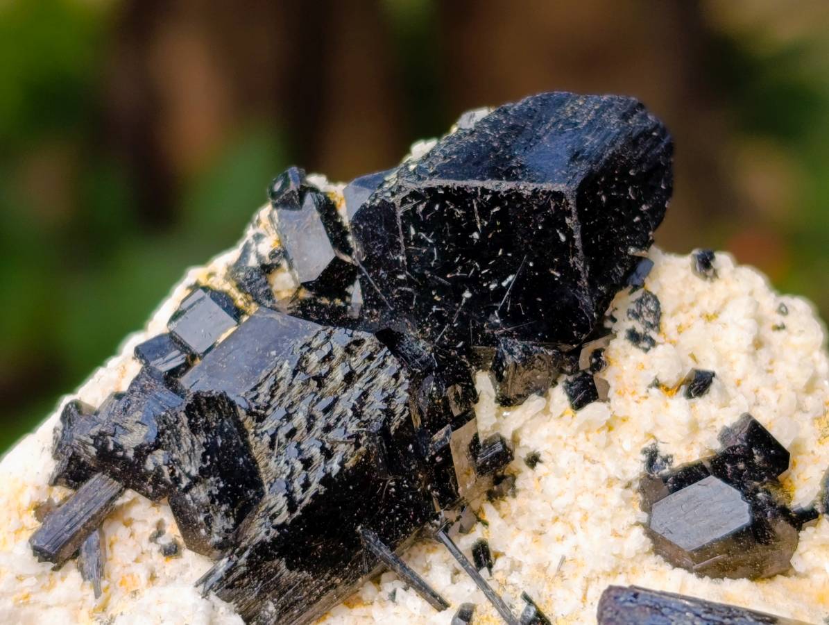 Natural Schorl Black Tourmaline with Hyalite Opal x 6 From Erongo, Namibia - Toprock Gemstones and Minerals 