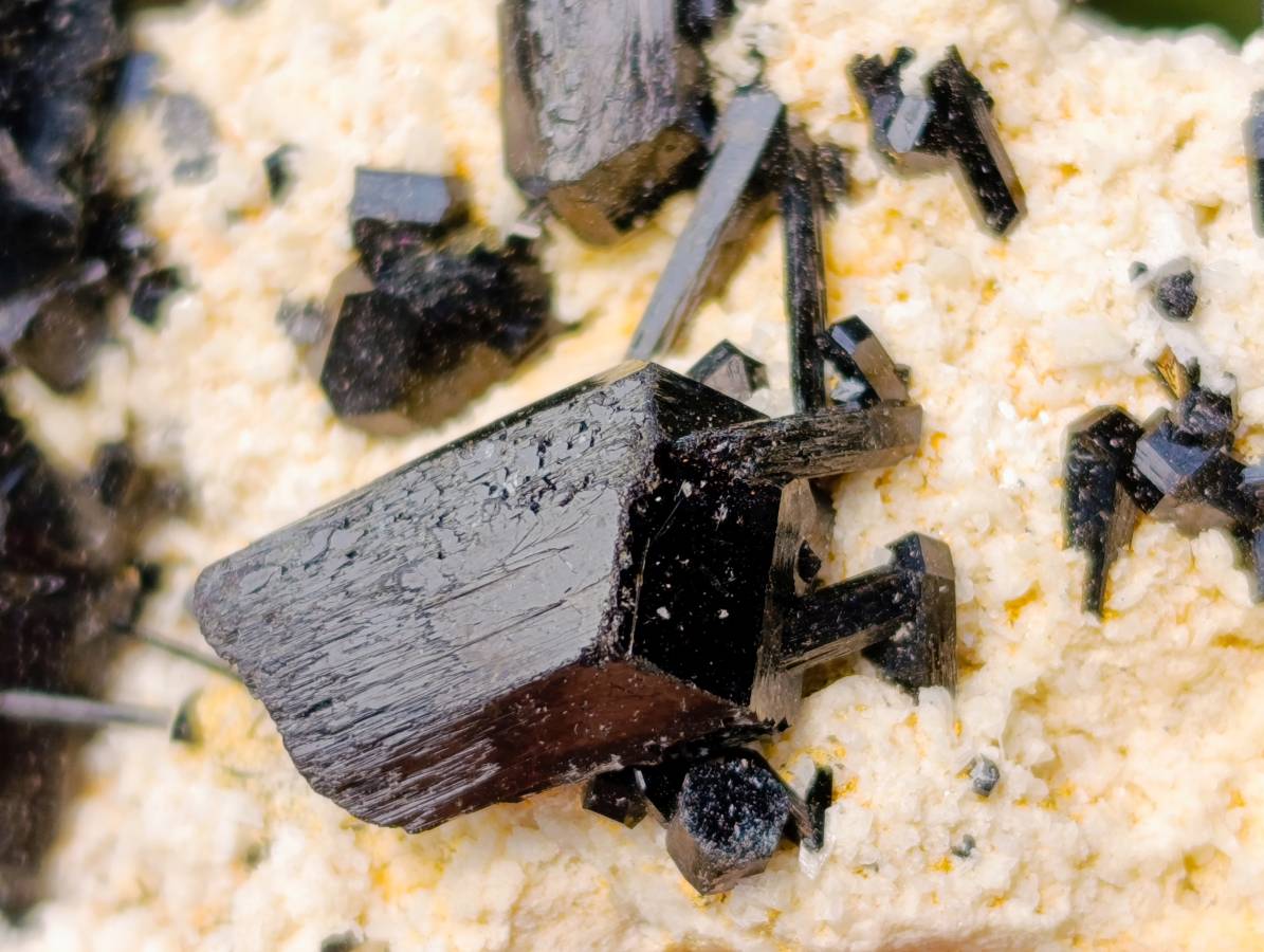 Natural Schorl Black Tourmaline with Hyalite Opal x 6 From Erongo, Namibia - Toprock Gemstones and Minerals 