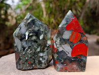 Polished Bloodstone Points x 3 From Swaziland
