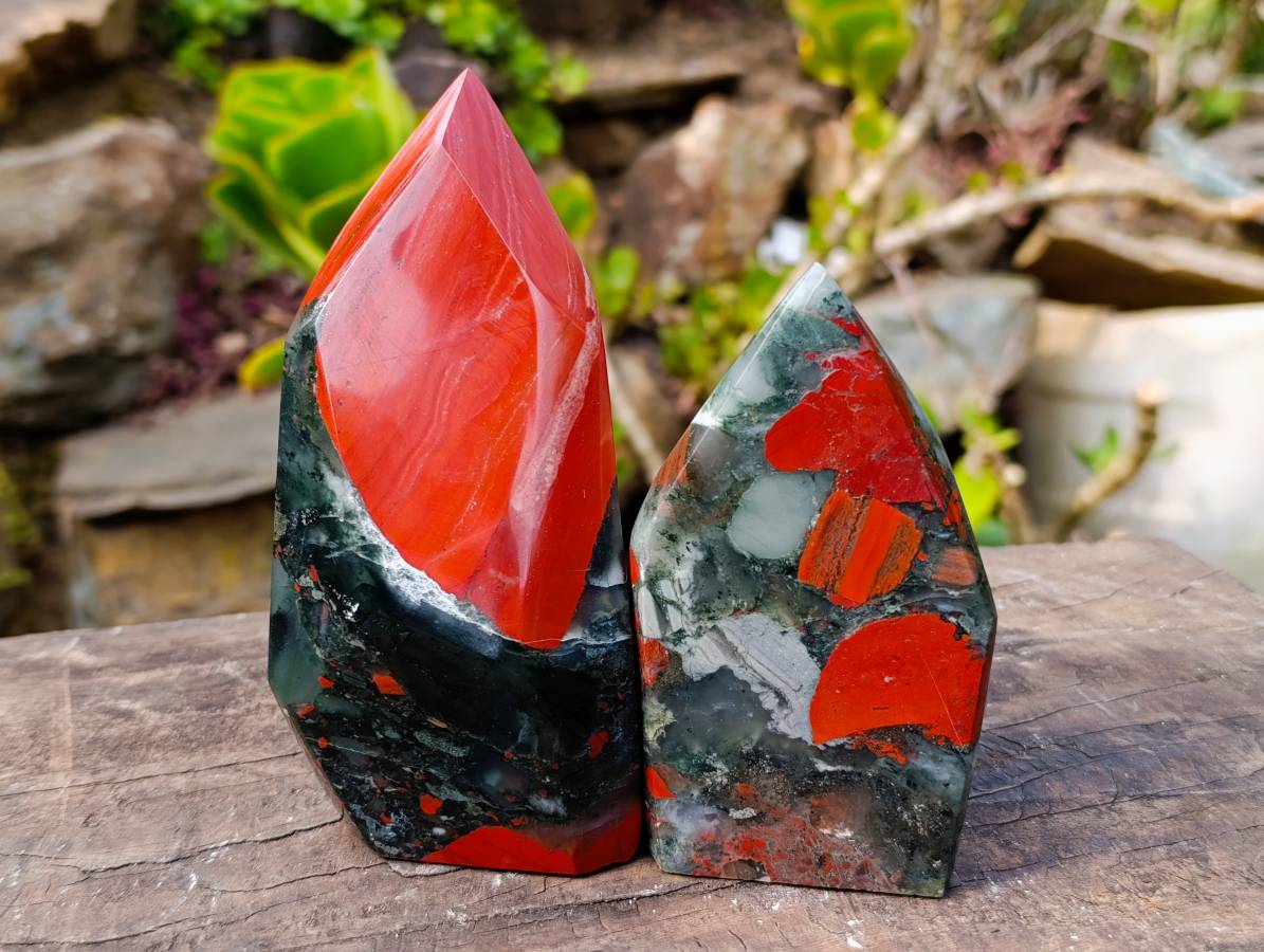 Polished Bloodstone Points x 3 From Swaziland - Toprock Gemstones and Minerals 