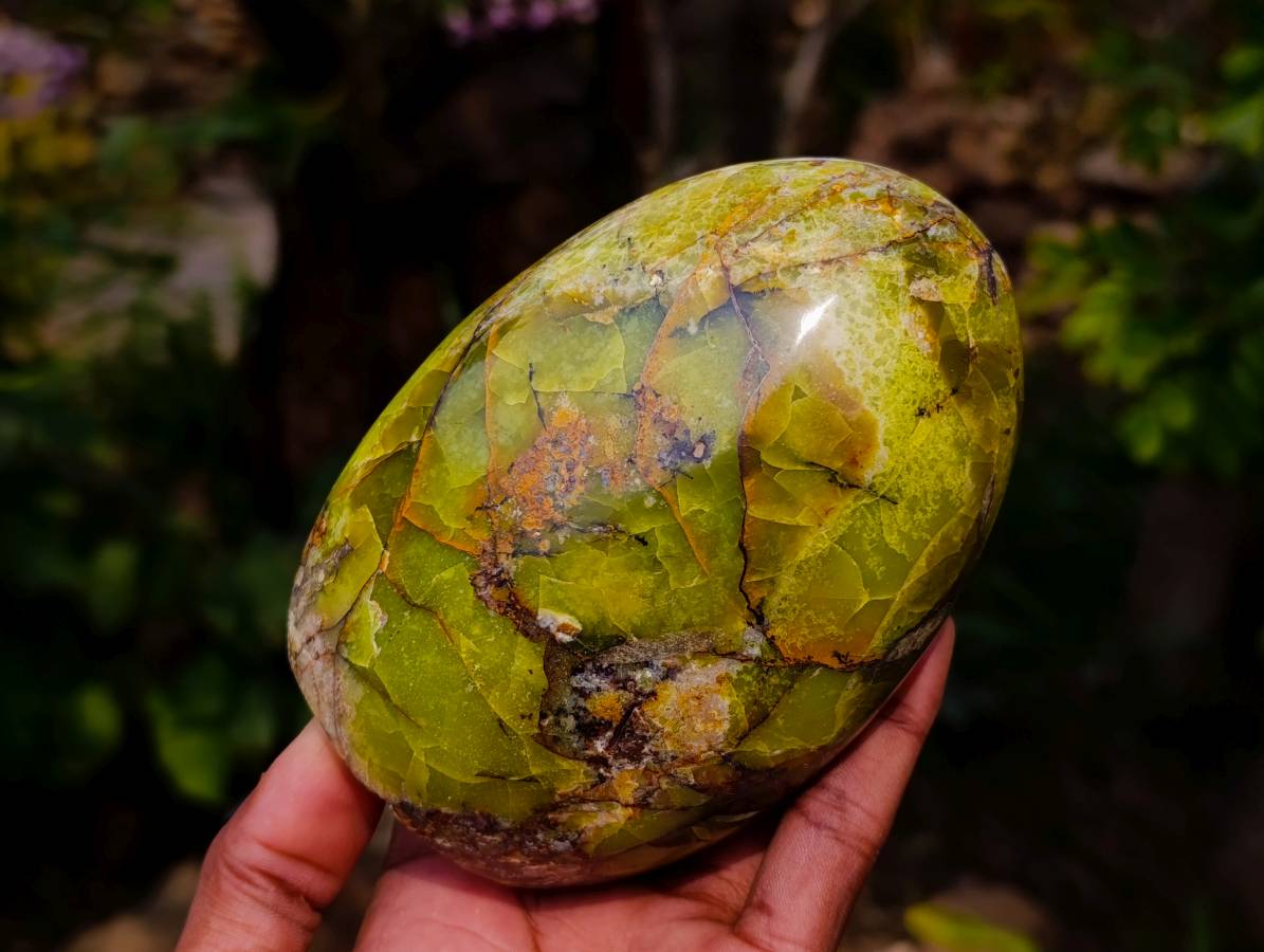 Polished Green Opal Standing Free Forms x 2 From Madagascar - Toprock Gemstones and Minerals 