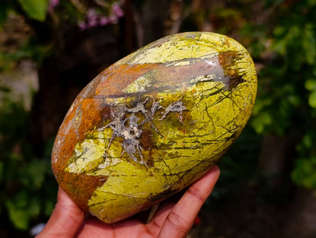Polished Green Opal Standing Free Forms x 2 From Madagascar - Toprock Gemstones and Minerals 
