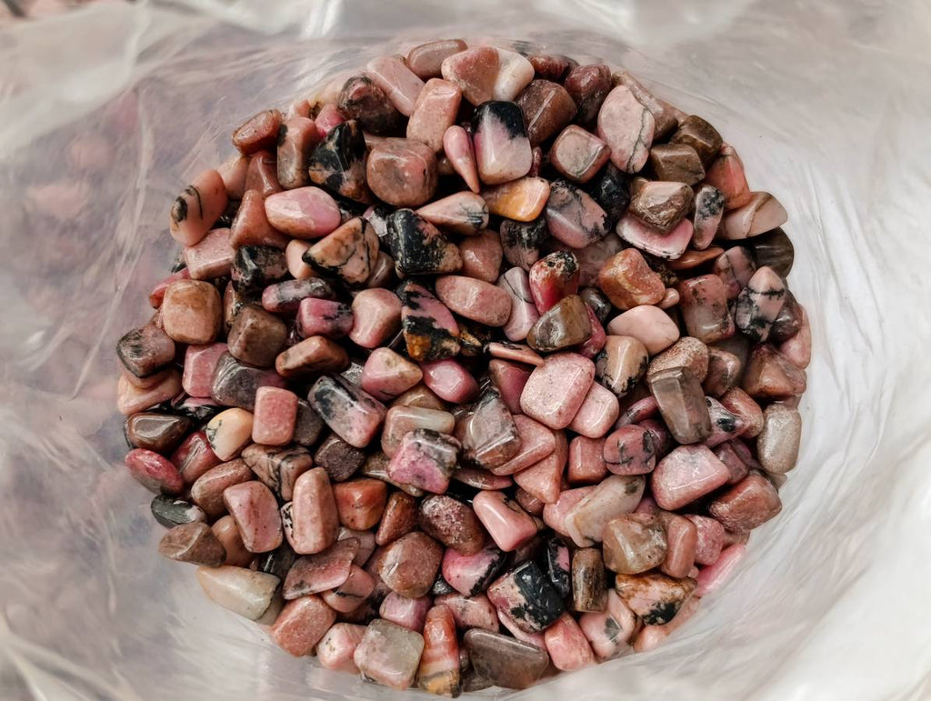 Polished Rhodonite Tumble Stones x 6 From Ambindavato, Madagascar - Toprock Gemstones and Minerals 