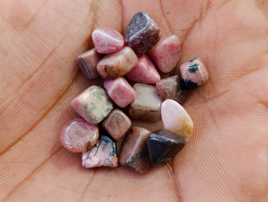 Polished Rhodonite Tumble Stones x 6 From Ambindavato, Madagascar - Toprock Gemstones and Minerals 