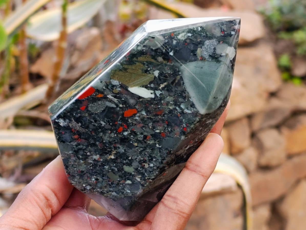 Polished Bloodstone Points x 2 From Swaziland - Toprock Gemstones and Minerals 