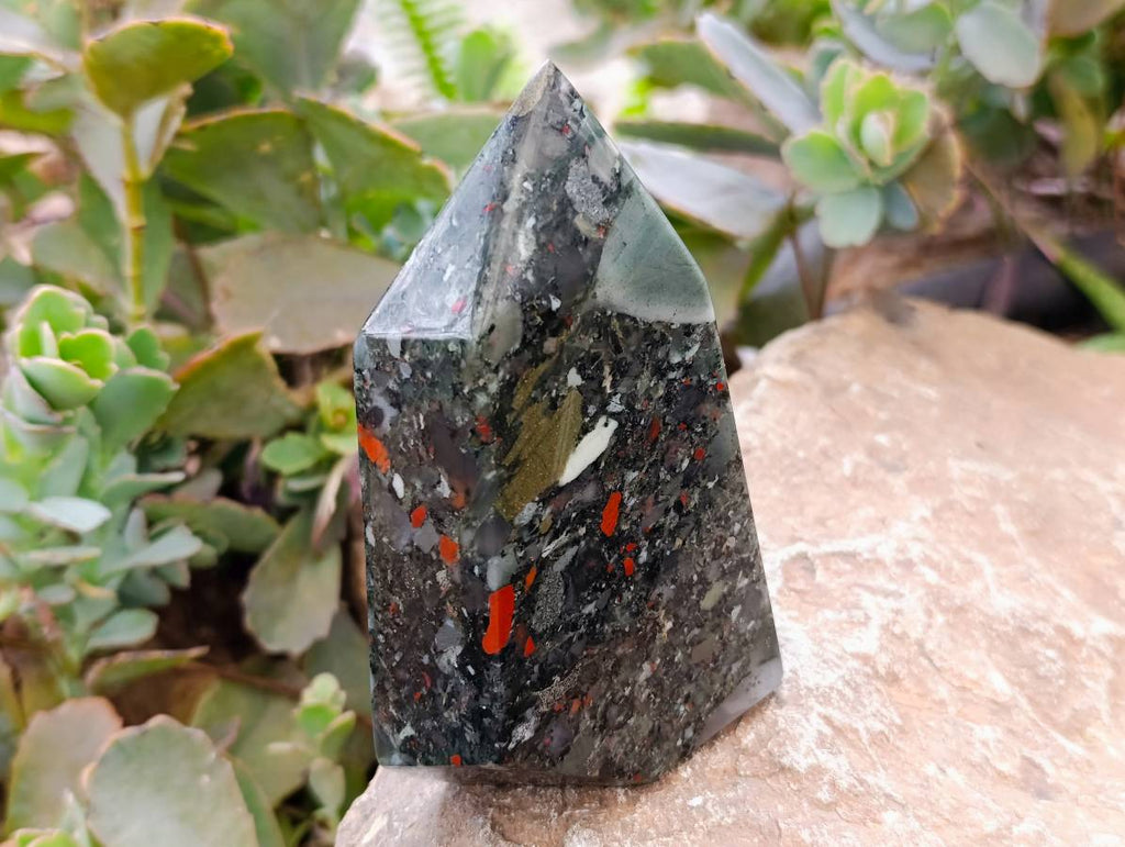 Polished Bloodstone Points x 2 From Swaziland - Toprock Gemstones and Minerals 