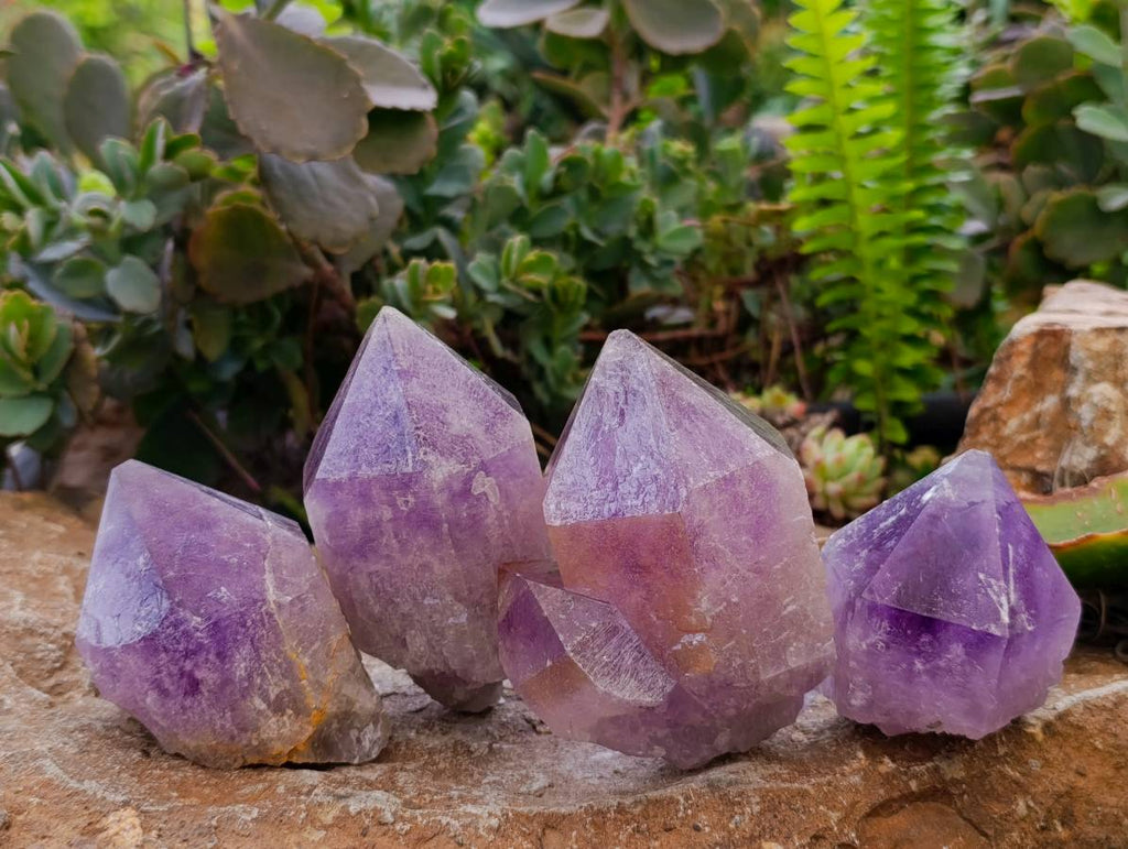 Natural Jacaranda Amethyst Quartz Crystals x 6 From Mumbwa, Zambia - Toprock Gemstones and Minerals 