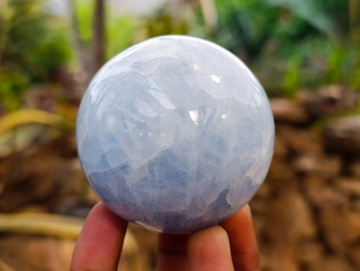 Polished Blue Calcite Spheres x 3 From Madagascar - Toprock Gemstones and Minerals 