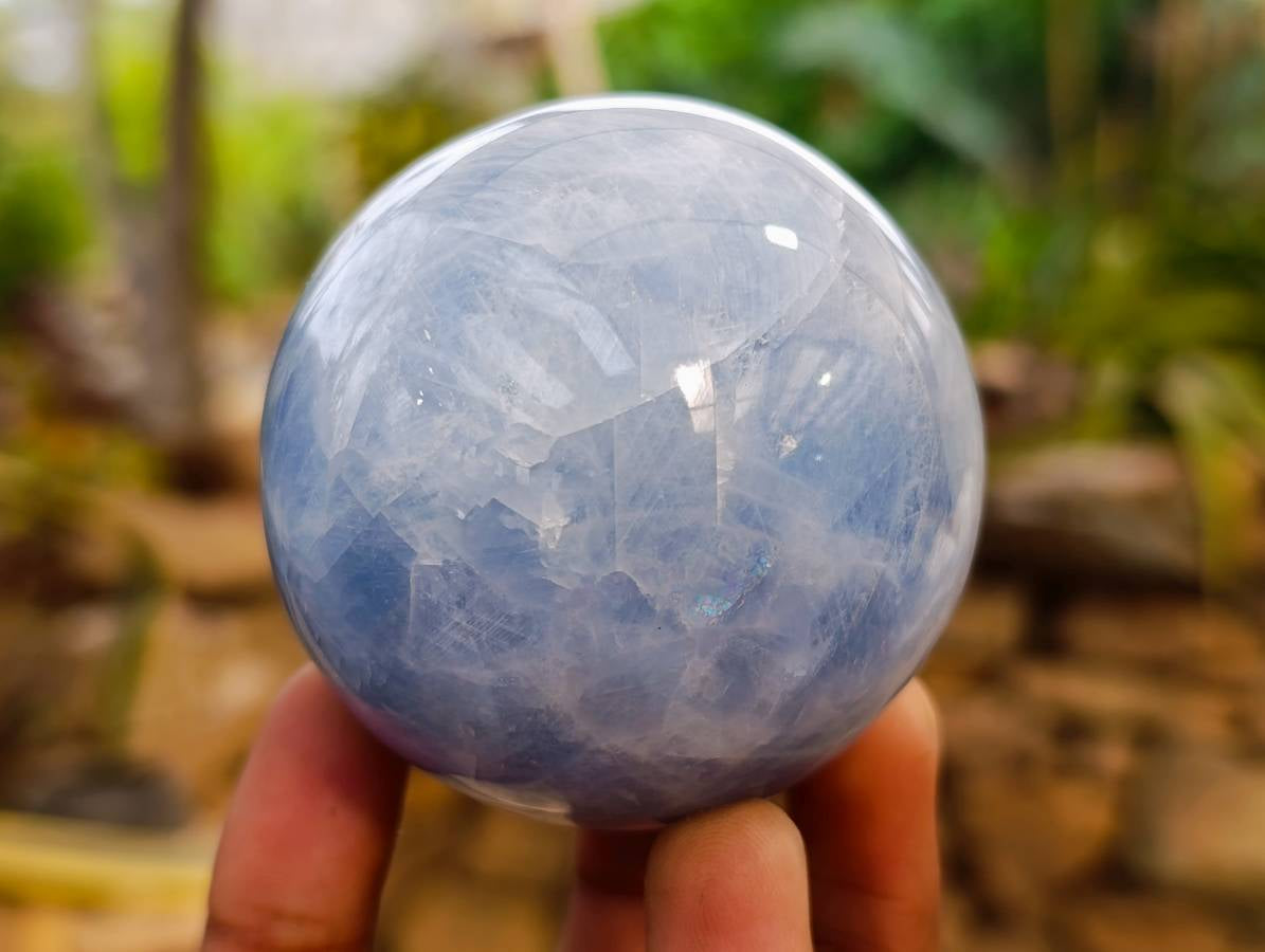 Polished Blue Calcite Spheres x 3 From Madagascar - Toprock Gemstones and Minerals 