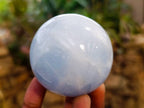 Polished Blue Calcite Spheres x 3 From Madagascar - Toprock Gemstones and Minerals 