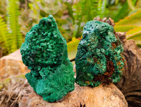 Natural Silky Malachite Specimens x 3 From Kasompe, Congo - Toprock Gemstones and Minerals 