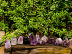 Polished Smokey Window Amethyst Quartz Crystals x 12 From Akansobe, Madagascar - Toprock Gemstones and Minerals 