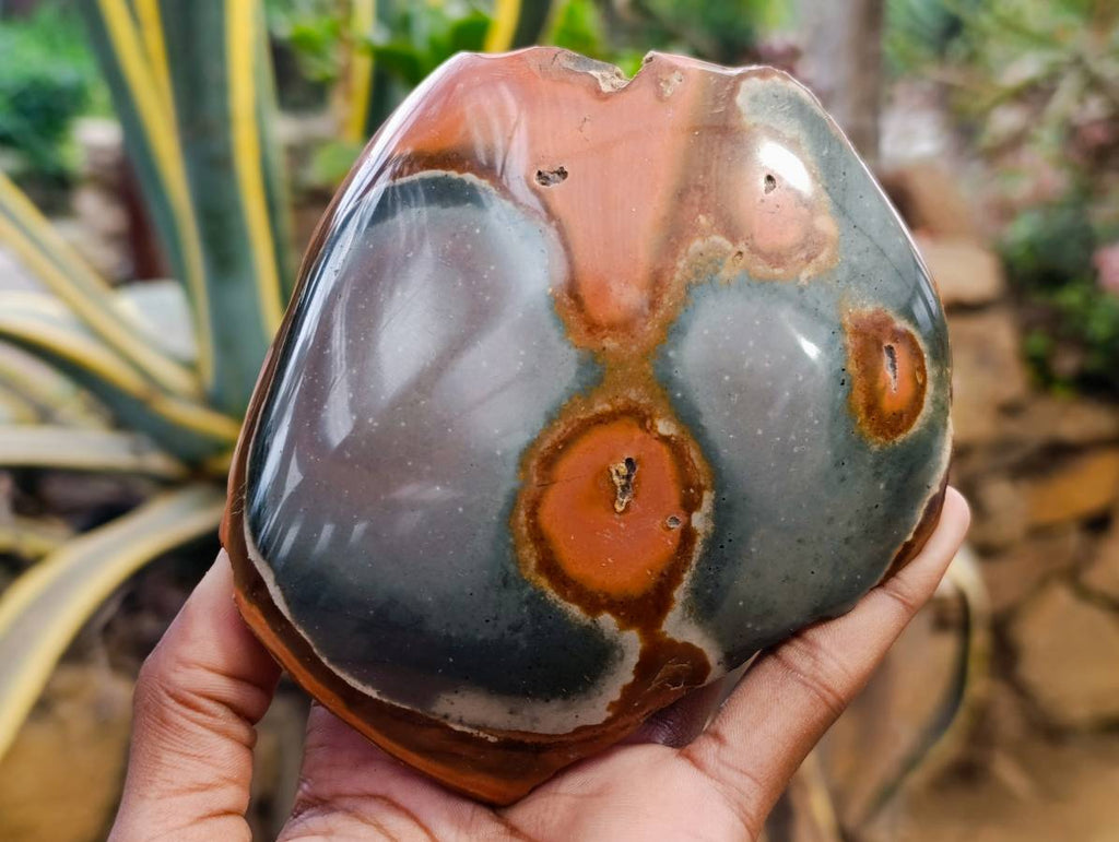Polished One Side Polychrome Jasper x 4 From NW Coast, Madagascar - Toprock Gemstones and Minerals 
