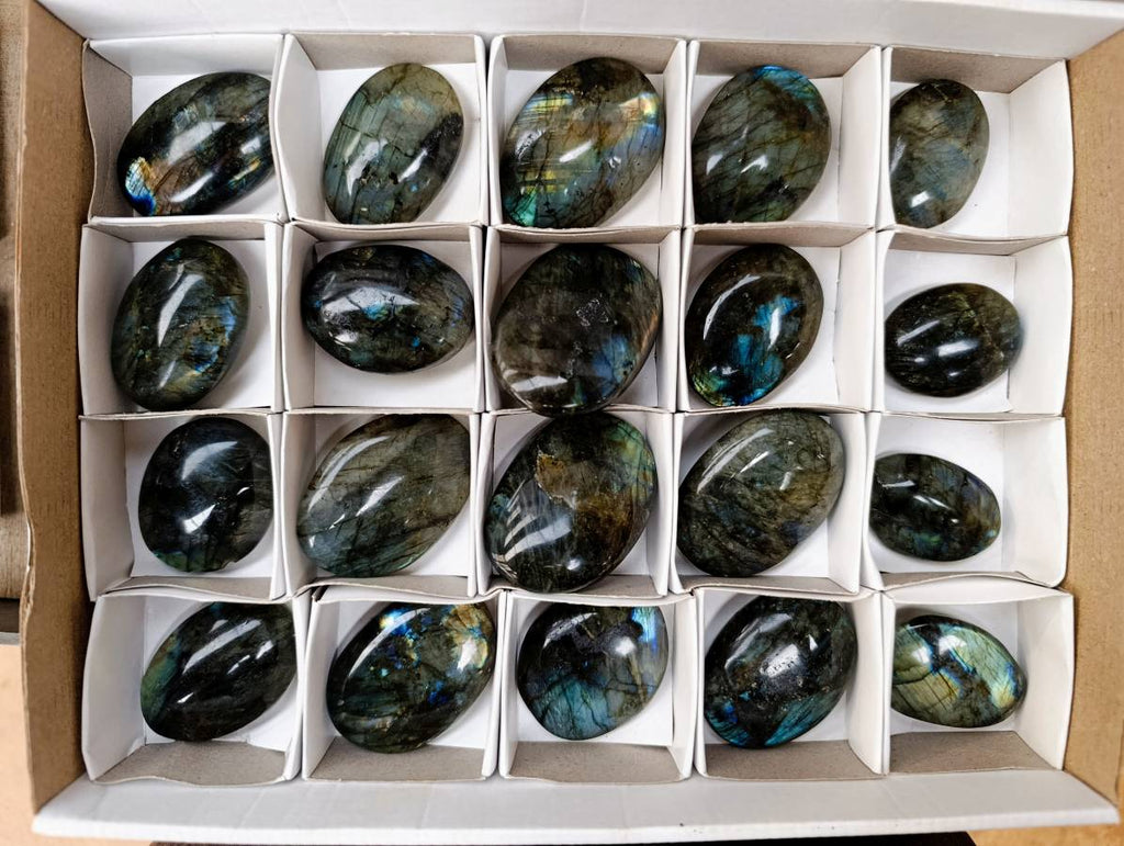 Polished Labradorite Gallets x 20 From Tulear, Madagascar - Toprock Gemstones and Minerals 
