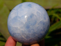 Polished Blue Calcite Spheres x 4 From Madagascar