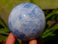 Polished Blue Calcite Spheres x 4 From Madagascar