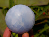 Polished Blue Calcite Spheres x 4 From Madagascar
