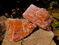 Natural Sunset Orange Calcite Specimens x 3 From Spitzkop, Namibia - Toprock Gemstones and Minerals 