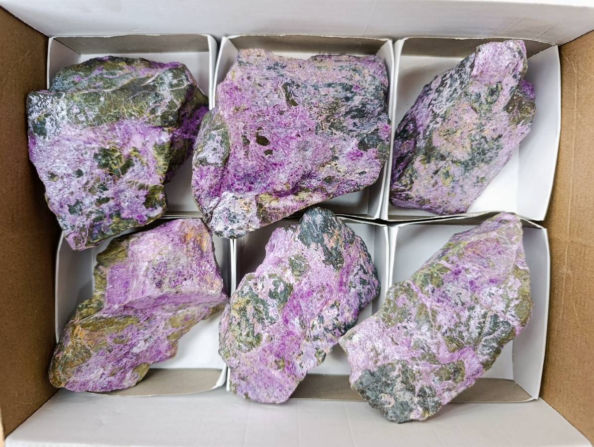 Natural Stichtite Specimens x 6 From Barberton, South Africa - Toprock Gemstones and Minerals 