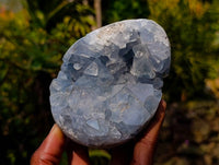 Polished Celestite Gemmy Crystal Eggs  x 2 From Sakoany, Madagascar - Toprock Gemstones and Minerals 