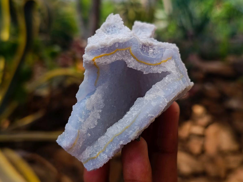 Natural Etched Blue Chalcedony Geodes x 6 From Nsanje, Malawi - Toprock Gemstones and Minerals 