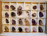 Polished Smokey Window Amethyst Quartz Crystals x 24 From Akansobe, Madagascar - Toprock Gemstones and Minerals 