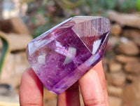 Polished Smokey Window Amethyst Quartz Crystals x 24 From Akansobe, Madagascar - Toprock Gemstones and Minerals 