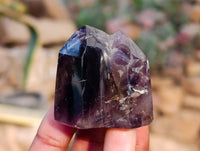 Polished Smokey Window Amethyst Quartz Crystals x 24 From Akansobe, Madagascar - Toprock Gemstones and Minerals 